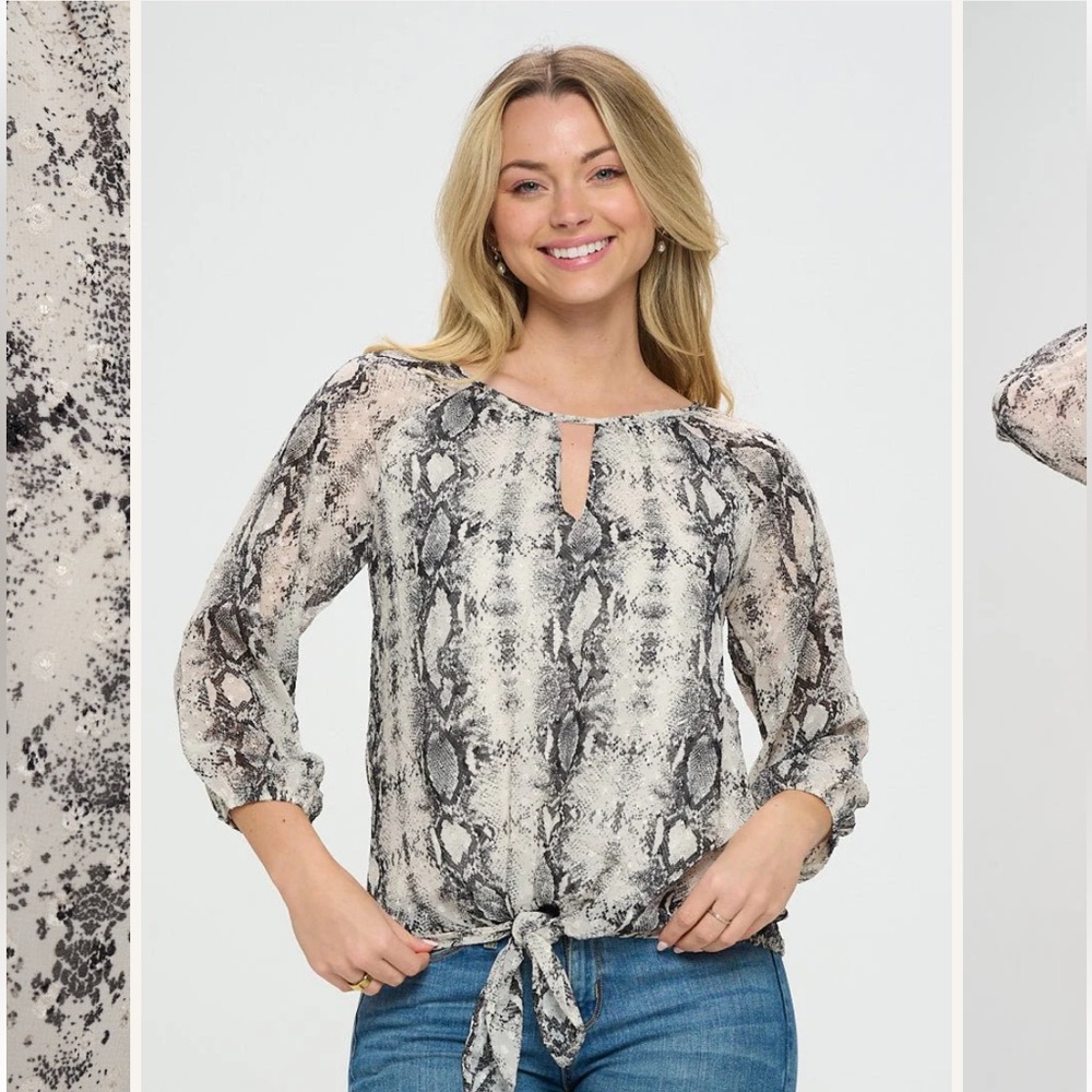 NWOT west.k VERONICA TIE FRONT BLOUSE XXL